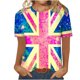 thumbnail image 2 of Fiudx Liquidación de Ofertas Flash Top/Camisa de Manga Corta con Cuello Redondo y Estampado de Bandera Del Reino Unido para Mujer, 2 of 5