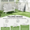 thumbnail image 6 of SERWALL Outdoor Bench , Folding Adirondack Bench ,HDPE All-Weather Adirondack Loveseat, for Park, Deck, Lawn, Garden,White, 6 of 9