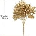 thumbnail image 5 of Artificial Golden Foliage Plants for Christmas Decoration, Fake Leaves Plastic Grass Plant Bushes Faux Shrubs Greenery Indoor Outside Planter Hall Vase Filler Wedding Home Garden Decor - Gold 4 Pack, 5 of 13