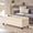 Beige, variant on Teal PU Storage Ottoman / For Patio Seating Area / Stores Cushions