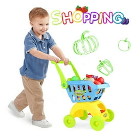 PayUSD Mini Children s Toy Shopping Cart Set Pretend Play Supermarket Cart with Plastic Food Items for Kids Ages 3 Walmart