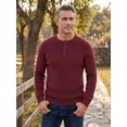 thumbnail image 6 of COOFANDY Mens Henley Waffle Pullover Sweater, Button Crewneck Casual Textured Sweaters, 6 of 8