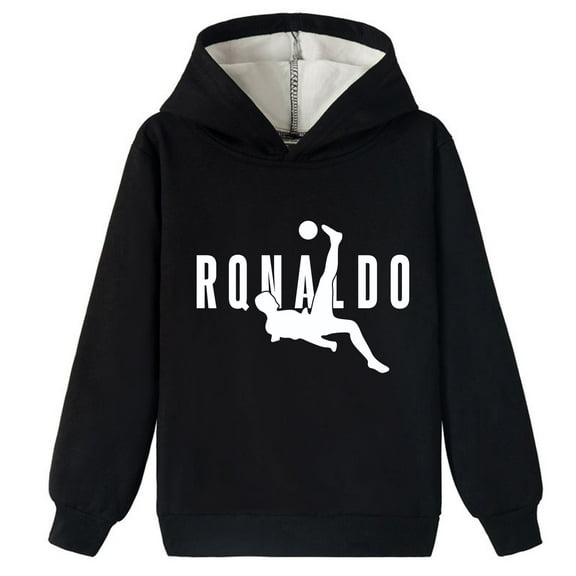 Boys Girls Cristiano Ronaldo Style Brushed Pullover Hoodies - Warm and Fashionable for Chilly Days
