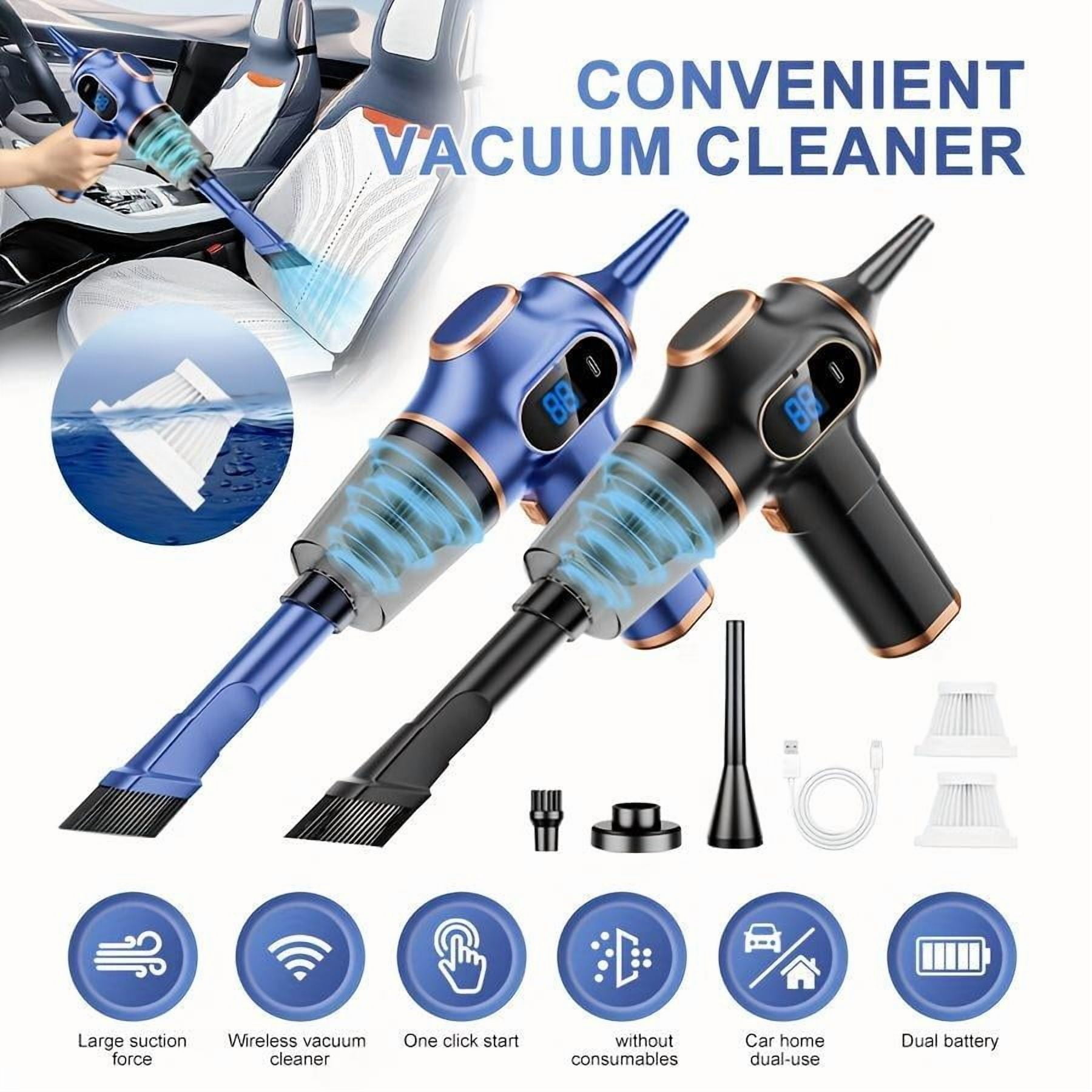 SharkTRUE Mini Handheld Vacuum Cleaner Rechargeable with with LCD Display,MultiNozzles and Charging Cable,Car Vacuum Portable Cordless for Car, Home, Office, Sofa, Pet Hair,Keyboard (Black)