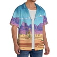 thumbnail image 2 of KLL Pixel Desert Landscape Print Men's Shirt Short Sleeve Button Down Summer Cuba Beach Shirts- X-Large, 2 of 5