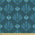 thumbnail image 2 of Abstract Fabric by the Yard, Shell Inspired Repetitive Classic Vintage Pattern Art, Decorative Upholstery Fabric for Sofas and Home Accents, Dark Sky Blue Sea Blue by Ambesonne, 2 of 5
