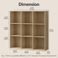 thumbnail image 5 of Jpiziso 9 Cube Storage Organizer 35.98" x 9.45" x 35.91" Bookcases with Closed Back for Home Office, Living Room, Bed Room White Oak, 5 of 7