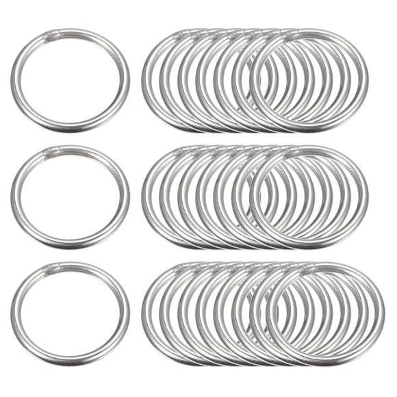 Unique Bargains 304 Stainless Steel O Rings, 25 Pack 30mm Outer Dia. 3mm Thick Welded O-rings