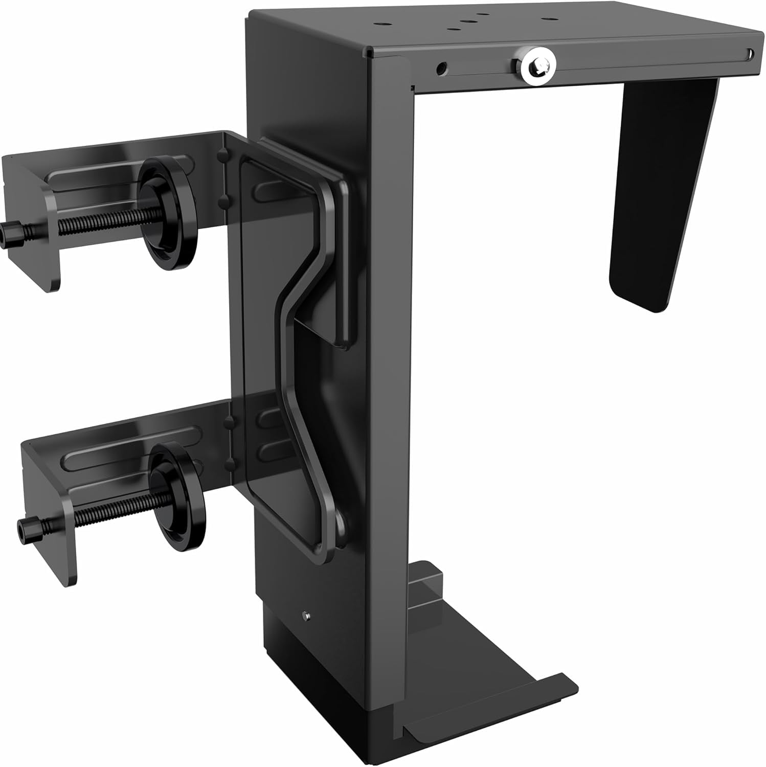 Adjustable Clamp-on Desk Leg Large PC Mount, Under Desk CPU Storage ...
