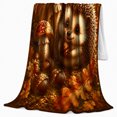 thumbnail image 2 of Whimsical Autumn Forest Hedgehog Acorn Woodland, Cozy Woodland Scene, Warm Flannel Blanket for Cabin and Lodge, Garden Lovers Thanksgiving Gift, Playful Home Decor, 2 of 9