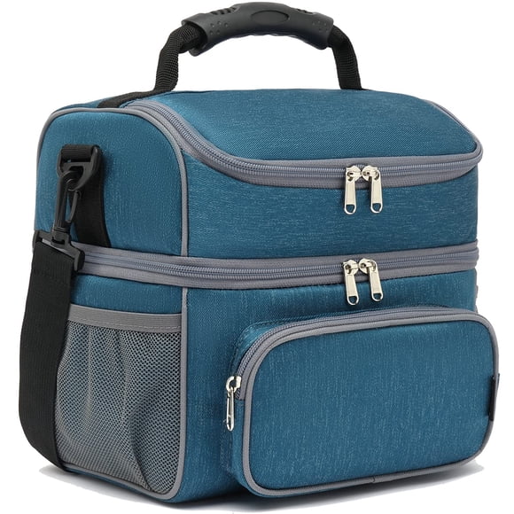 Bolsa Térmica FlowFly para Almuerzo, Doble Capa, Aislante, Azul Lago
