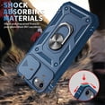 thumbnail image 3 of JTCASES for iPhone 7 Case, Sliding Camera Cover+ Rotating Ring Kickstand + Magnetic Car Mount + Inside Card Holder, Bracket Shockproof Frame Anti-drop PC TPU Heavy Duty Protection, Darkblue, 3 of 11