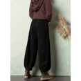 thumbnail image 6 of Women'S Corduroy Wide Leg Pants, Fall Winter High Waist Bootcut Cropped Trousers Casual Loose Black XXL, 6 of 8