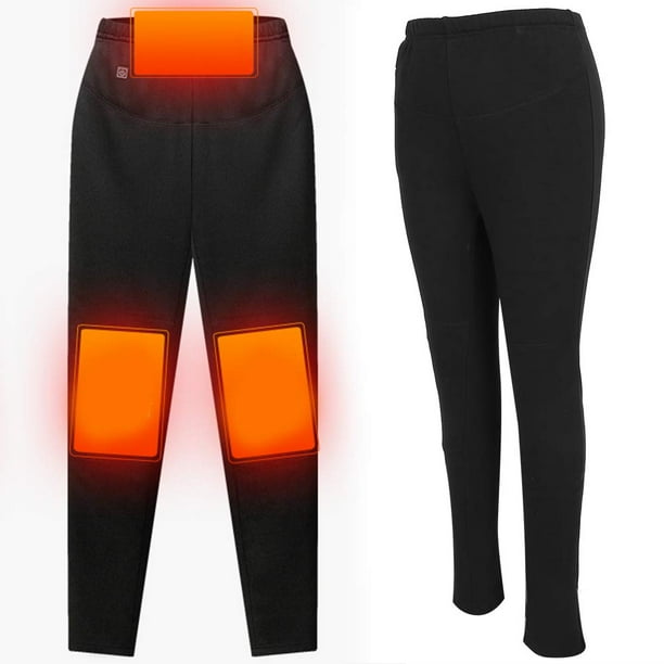Pantalon Leggings Chauffant Femme Thermique Électrique Hiver Noir