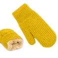 thumbnail image 3 of KHONTS Winter Warm Mittens for Women Knitted Gloves Mittens Warm Soft Lining Gloves Accessories Yellow One Size, 3 of 9
