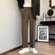 thumbnail image 3 of Pantalones de traje de talla grande para hombre, pantalones de verano rectos recortados de 9 pulgadas, tela elegante y con estilo, muchas reseñas coreanas de vestidos 2024, 3 of 5