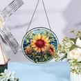 thumbnail image 3 of Sunflower Suncatcher Stained Window Hangings Acrylic Window Panel Glass Window Hangings Decor Yellow Sunflower Decor Art Round Sun Catcher, 3 of 5