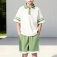 thumbnail image 7 of WRKEKC Kids Summer Outfits School Collared Button Down Short Sleeve Top and Elastic Waist 5 Inch Shorts Set for 4-16 Years, 7 of 7