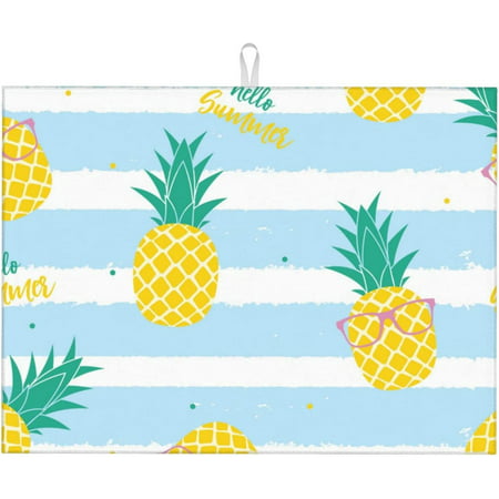 

Tropic Fruit Pineapple Large Dish Drying Mat For Kitchen Counter Mats Absorbent Dish Drainer Super Absorbent Microfiber Dish Drying Pad 18x24 Inch