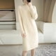 thumbnail image 3 of Vestidos de punto de manga larga para otoño e invierno, suéter recto de cuello alto coreano cálido, vestidos informales hasta la rodilla para mujer, 3 of 5