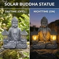 thumbnail image 4 of Solar Buddha Garden Statue, Resin LED Decor for Patio Lawn, 8.1x4.5x9.1 in, 4 of 5