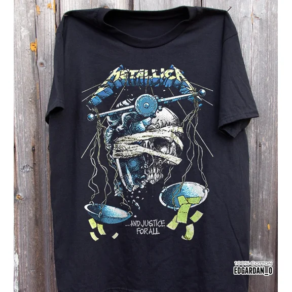 Justice for All Band Reprint Vintage Style Black Music Graphic Unisex T-Shirt up to size 5XL