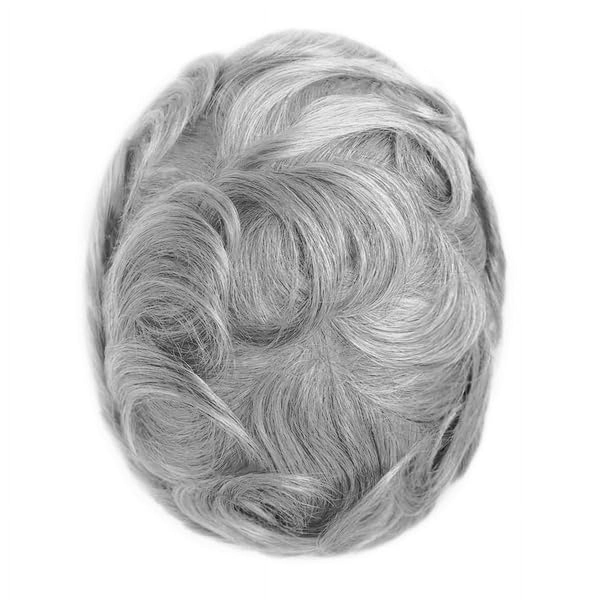 8x10in Fine Mono Center Poly with Gauze in front 100% Human Hair Replacement Mens Toupee Hair System Men Wigs