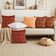 thumbnail image 2 of decorUhome Fall Throw Pillow Covers 16x16 Pack of 2, Soft Plush Faux Wool Couch Pillow Covers, Orange Pumpkin (Pillow Cover Only, No Inserts Included), 2 of 8