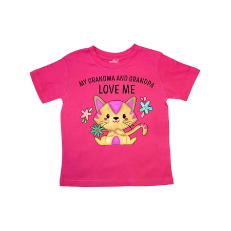 

Inktastic My Grandma and Grandpa Love Me with Cute Kitten and Flowers Gift Toddler Boy or Toddler Girl T-Shirt