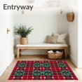 thumbnail image 3 of ODIKA 5'x7' Machine Washable Non-Slip Area Rug, Rustic Holiday Plaid Featuring Pinecone and Holly Accents High Traffic Rug with Pad, Red, 621769, 3 of 8