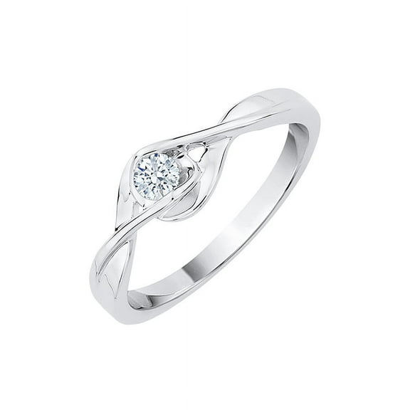 Diamond Promise Ring in Sterling Silver (1/5 cttw) (I-Color, SI3-I1-Clarity) (Size-6.5)