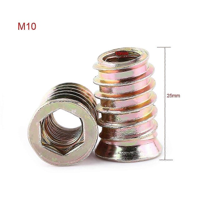 Wood Furniture Insert Nuts Threaded M10 25mm Carbon Steel Hex Socket Drive s20241212437