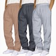 thumbnail image 2 of NOLDARES 3 Pack Men's Lightweight Sweatpants Fall Winter Wide Leg Drawstring Open Bottom Pants Gym Baggy Lounge Joggers with Pockets,Coffee,3XL, 2 of 4