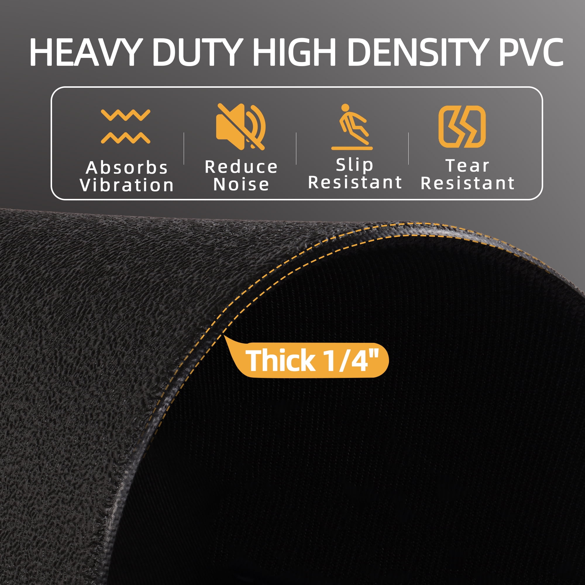 BalanceFrom High Density Home Gym Treadmill Exercise Bike Equipment Mat, 1/4" Thick, 24" x 48" , Only Mat