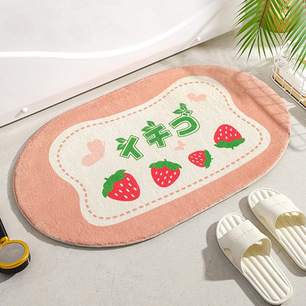 Alfombrillas pequeñas y frescas, alfombras suaves, flores, palabras, entrada del Hogar, dormitorio, inodoro, puerta de baño, almohadilla antideslizante absorbente Fivean unisex