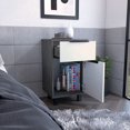 thumbnail image 4 of Smokey Oak/White 27” H Nightstand with Drawer & Cabinet Storage, 4 of 6