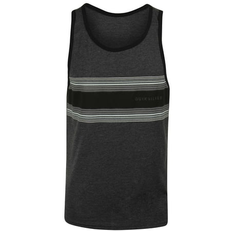 Quiksilver Mens Buster Stripe Tank Top - Charcoal/Black - Small