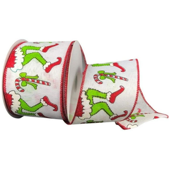 2.5" Green Monster Legs Ribbon: Red (10 Yards)
