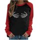 thumbnail image 1 of Moda mujer primavera otoño Color a juego manga larga cuello redondo suelto Casual camisetas Pompotops gfhjh18689, 1 of 5