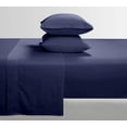 thumbnail image 2 of GFDYREE Feather & Stitch Softest 100% Cotton Sheet Set, 4 Pc 300 Thread Count Percale Weave Bedding, 16" Deep Pocket, Cooling Sheets, Breathable Bed Set (Dark Blue), 2 of 6
