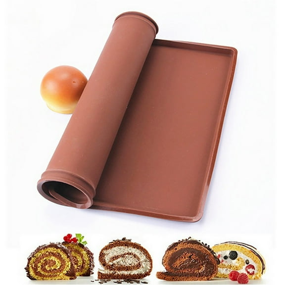 Silicone Baking Tray Sponge Roll Mat Rolling Mat Silicone Rolling Mat Swiss Roll Baking Mat Baking Tray for Cakes 1 Pack, 11.81x9.84in