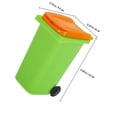 thumbnail image 2 of OFFIGAM Large Crayon Box Mini Trash Can With Lid Plastic Green Bucket With Orange Lid For Storage Cabinet 1Pcs Back to School, 2 of 7