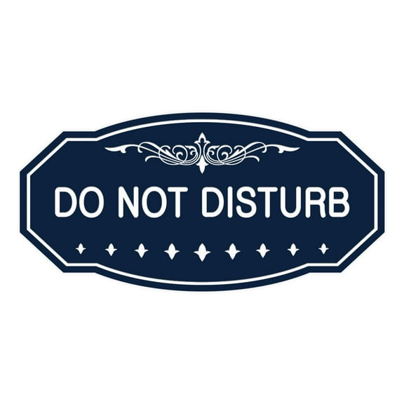 Victorian Do Not Disturb Sign (Navy Blue / White) - Large