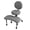 Grey, variant on Cross-Legged Office Chair with Wheels, Meditation Chair with Back Support, Criss-Cross Desk Kneeling Chair for Home Yoga, Adjustable Height, Rotating Footrest
