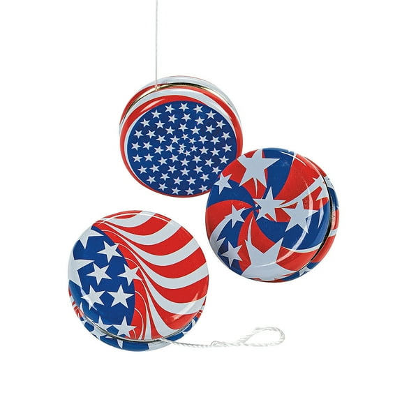 Patriotic Yo-Yos - Party Favors - 12 Pieces