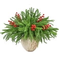 thumbnail image 1 of letesult 13 Pcs Branches de Pin Nordiques Artificielles avec 5 Pcs Tiges de Baies Rouges, 18 Pouces Toucher Réel Fausse Verdure de Noël Tiges de Pin Persistantes pour Vases Guirlande Artisanat DIY Décoration de Table Maison Noël, 1 of 7