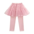 thumbnail image 2 of uublik Girls Skirts Pink Kids Clothes Ruffle Tutu Leggings with Skirt Size 1T-10, 2 of 5