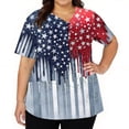 thumbnail image 4 of KDDYLITQ 250th Anniversary Independence Day Shirts for Women Causal 250th Birthday V Neck T-Shirts Independence 250 Years Birthday Freedom Blouses Usa Flag Floral Short Sleeve Tops Light Blue L, 4 of 6