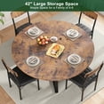 thumbnail image 6 of Hijob 42 Inch Rustic Round Dining Table, Circle Dining Table for Dining Room, Home(Only Table), 6 of 8
