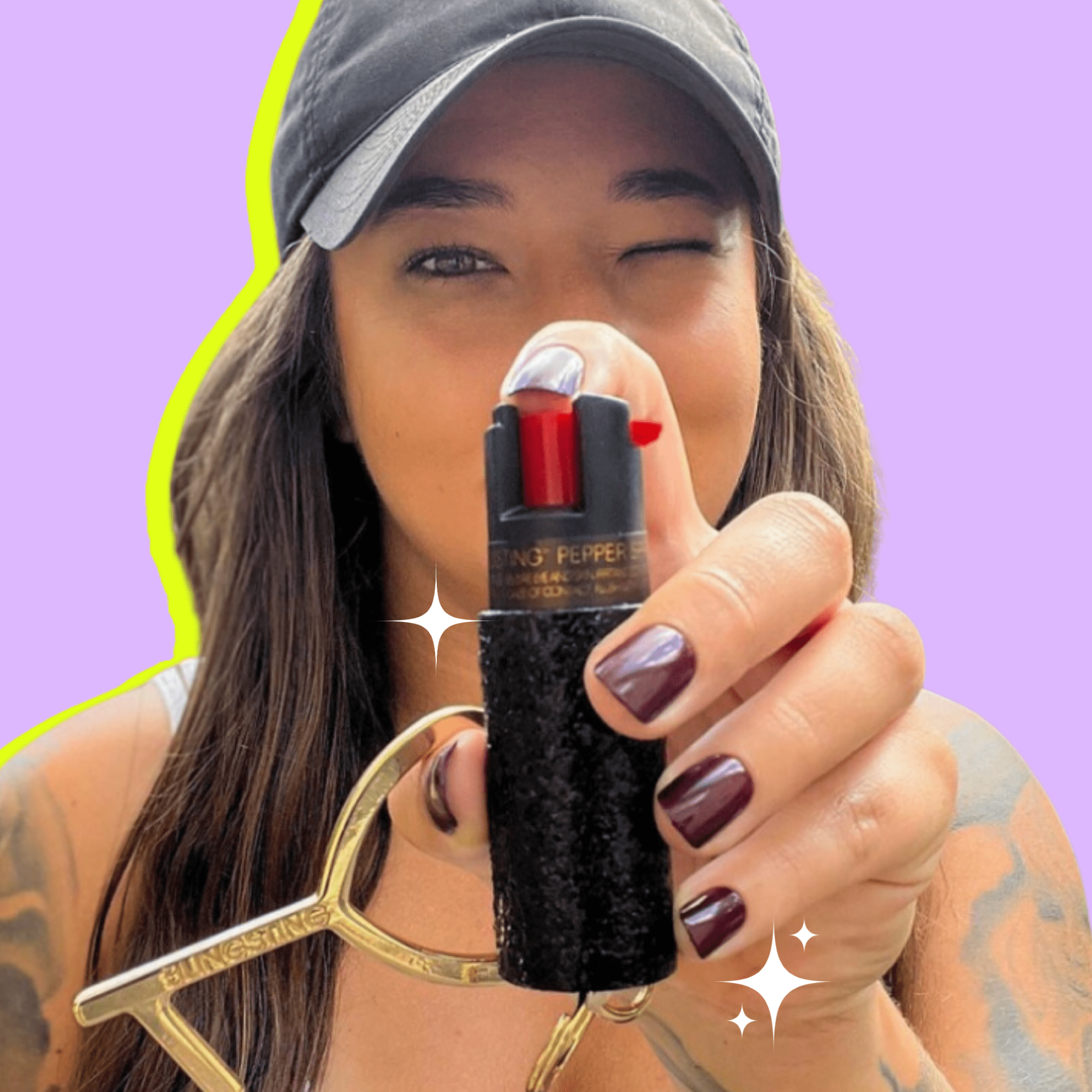 BLINGSTING Essentials Pepper Spray for Self Defense, Black Glitter, 2 Pack, 1 in x 1 in x 3 in